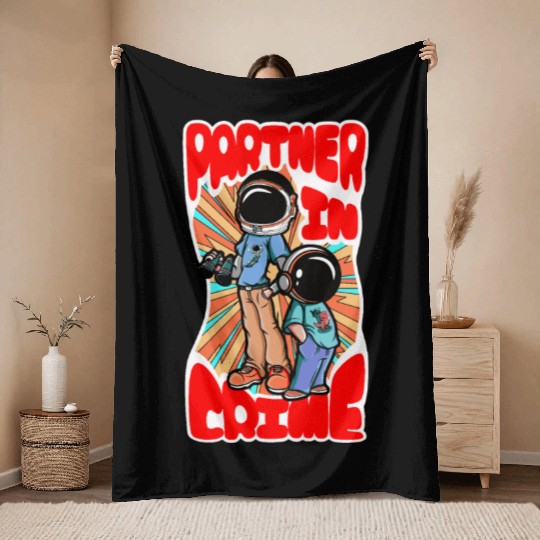 Partner in crime Throw Blankets