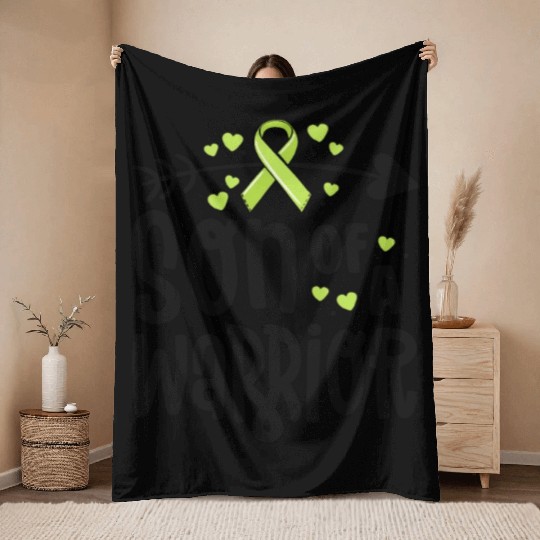 Son Of A Warrior Lymphoma Cancer Awareness Family Throw Blankets