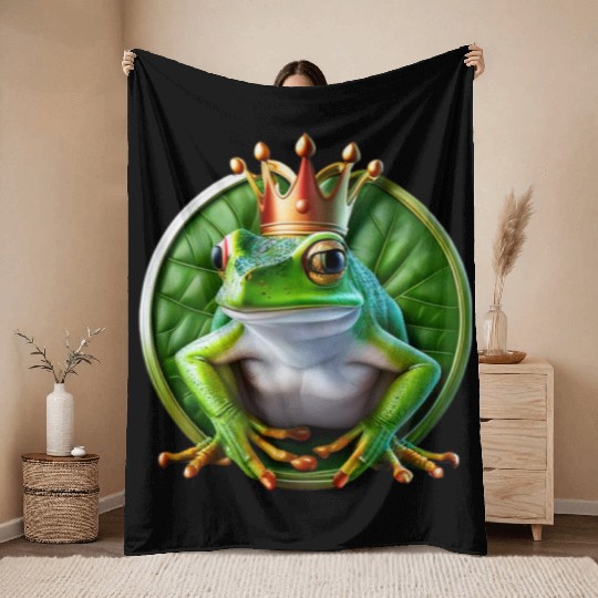 The Royal Frog Leap Throw Blankets