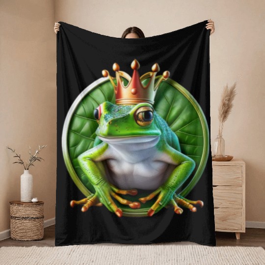 The Royal Frog Leap Throw Blankets
