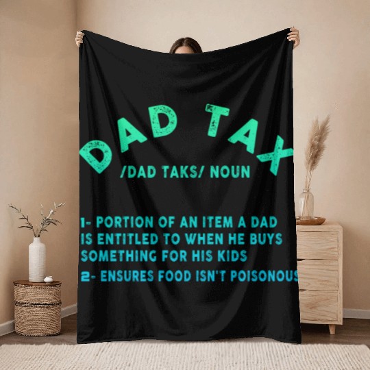 Vintage Dad Tax Definition Men Funny Father's Day Throw Blankets