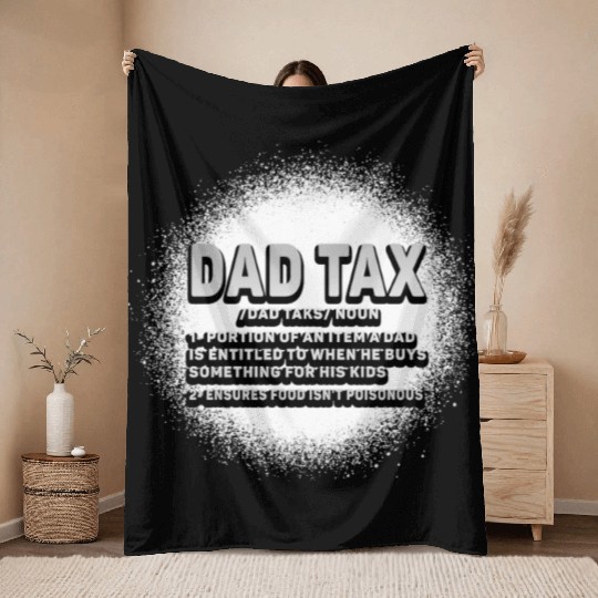 Vintage Dad Tax Definition Men Funny Father's Day Throw Blankets