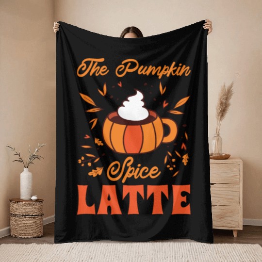 Pumpkin Spice Latte Halloween Coffee Lover Tarot Throw Blankets