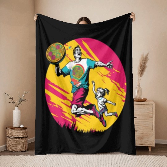 Ultimate Frisbee Retirement Appreciation Pop Art Throw Blankets