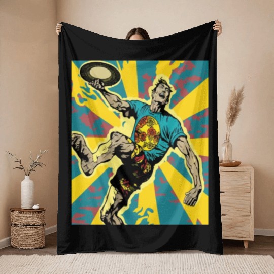 Ultimate Frisbee Retirement Appreciation Pop Art Throw Blankets
