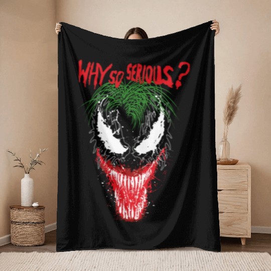 The V.e.n.o.m Joker Symbiosis Why So Serious? Throw Blankets