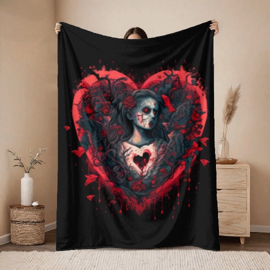 Bloody Valentine Throw Blankets