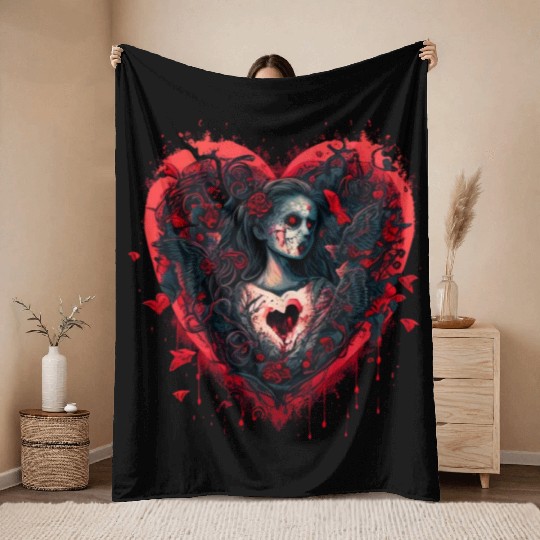 Bloody Valentine Throw Blankets
