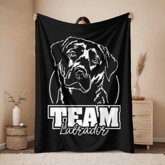 Team Labrador Retriever dog mom hound Throw Blankets