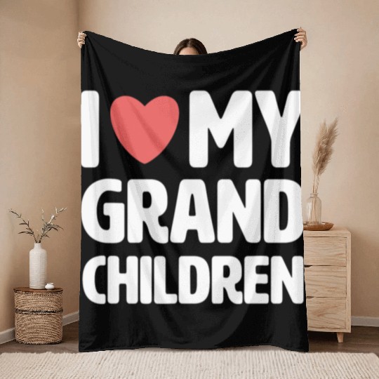 I Love My Grandchildren Throw Blankets Proud Grandma Gran