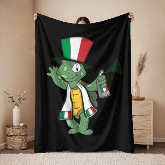 Italian Fan Turtle Throw Blankets