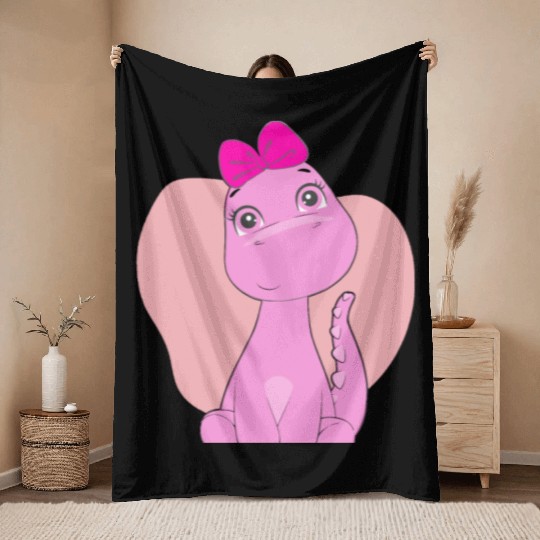 cute dinosaur Throw Blankets