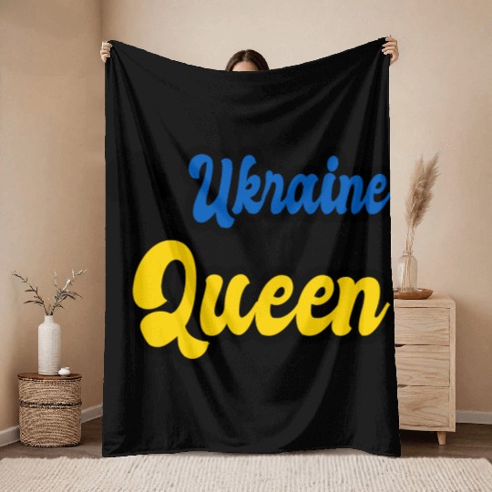 Ukraine Queen Throw Blankets