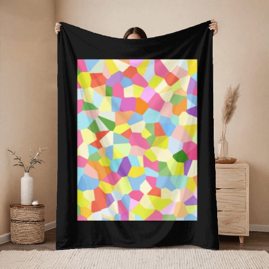 Bright Colored Crystals. Crystal Pattern Throw Blankets