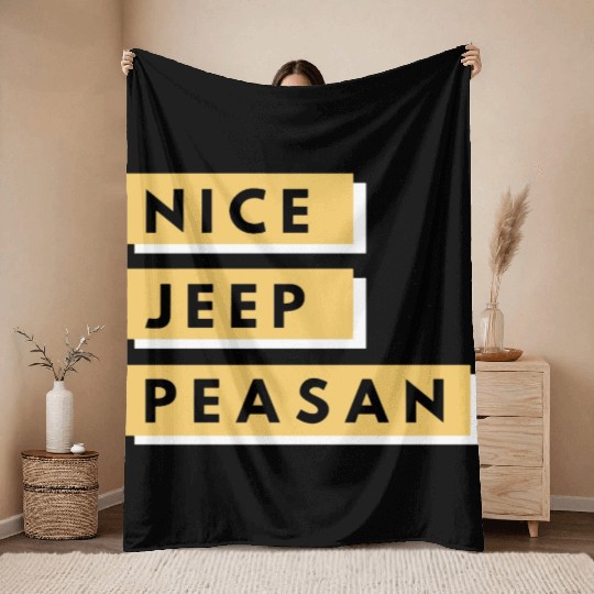 Nice Jeep Peasant Throw Blankets