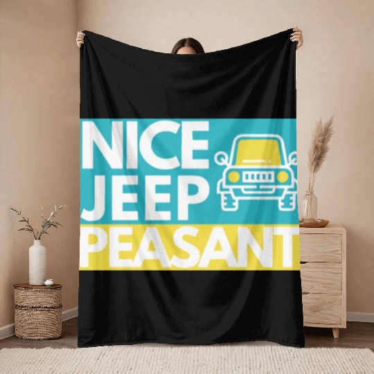 Nice Jeep Peasant Throw Blankets