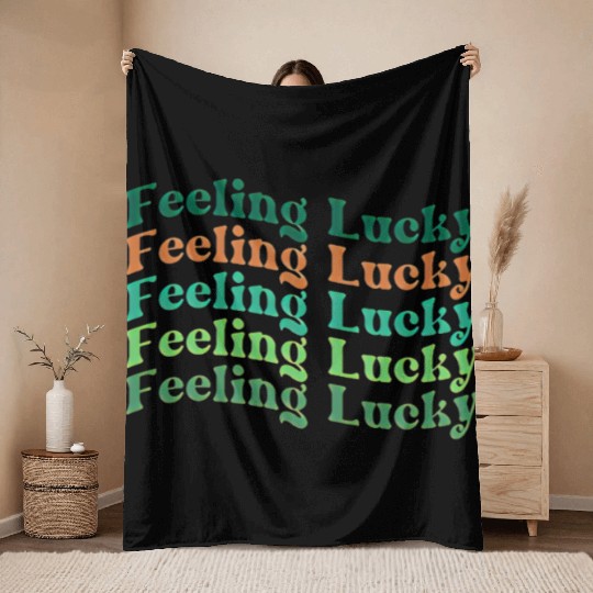 Feeling Lucky Gift, St Patrick's Day Throw Blankets