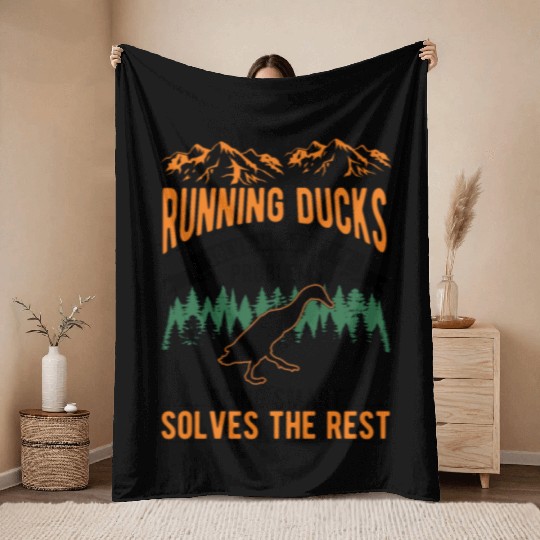 Indian Runner Gift Running Duck Throw Blankets