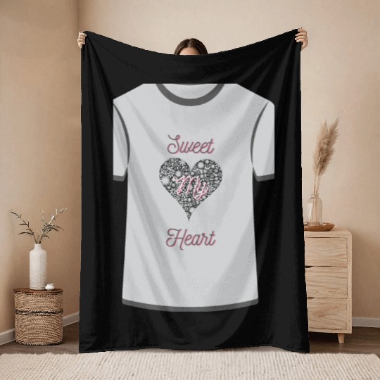 1Black And White Photo Framed Love Themed Movie Po Throw Blankets