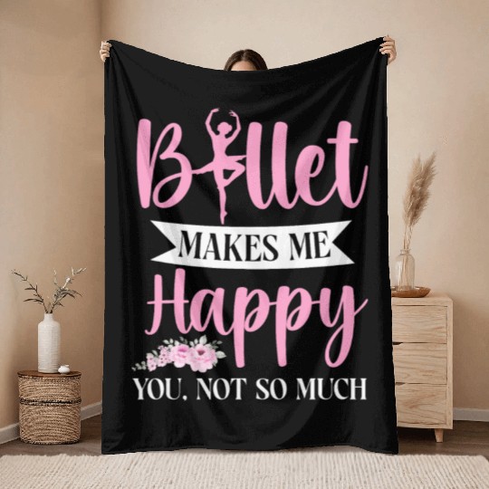 Ballet Dancer Dance Girl Ballerina Throw Blankets