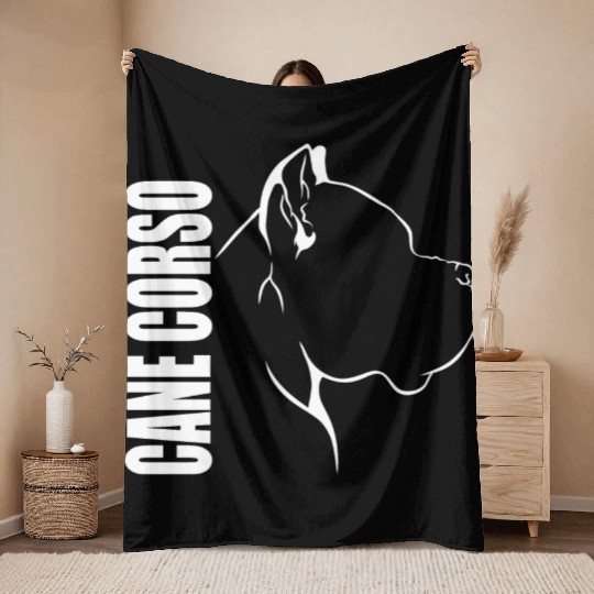Proud Cane Corso Profile dog mom Throw Blankets