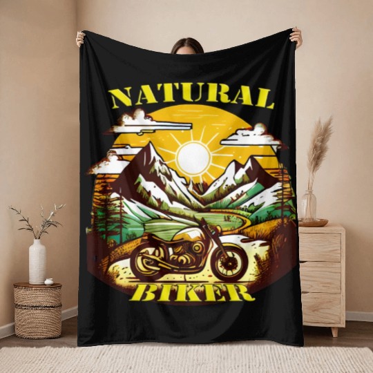Natural Biker Throw Blankets