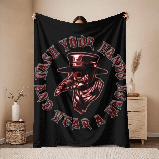 Plague Doctor #2 Throw Blankets