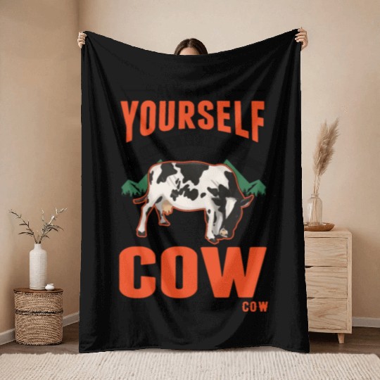 Cow Gift Farmer Cattle Breeder Cows Throw Blankets