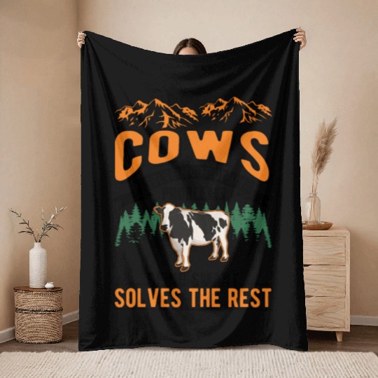 Cow Gift Farmer Cattle Breeder Cows Throw Blankets
