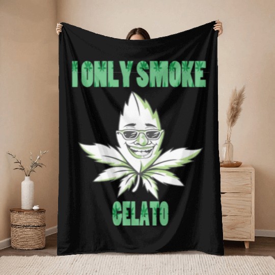 I ONLY SMOKE GELATO Throw Blankets