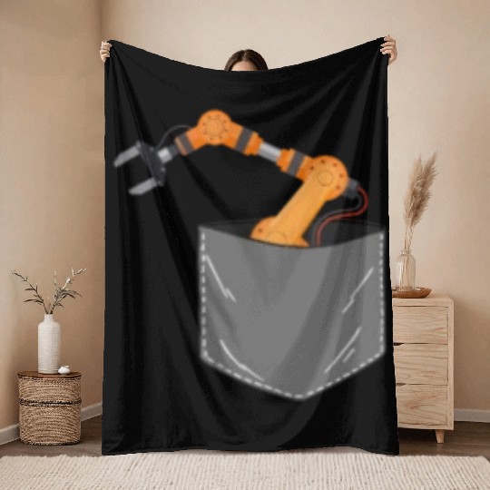 Robot Robotics Engineer Pocket Throw Blankets