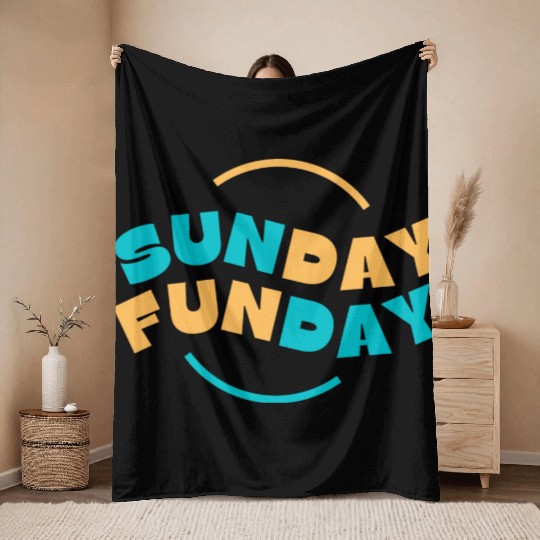 Sunday Funday Wow Throw Blankets