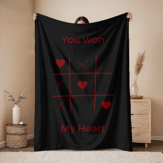 you won my heart Throw Blankets