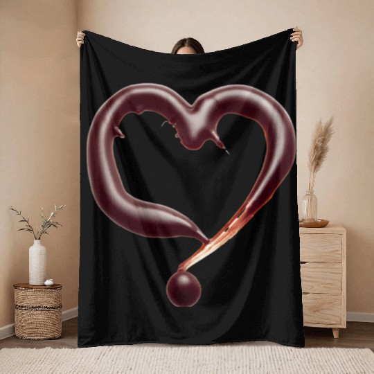 Chocolate heart Throw Blankets