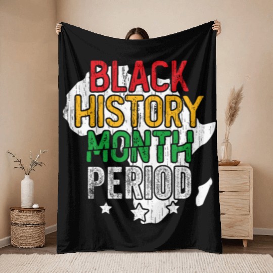 Black History Month Period Men Women Boy Girl Throw Blankets