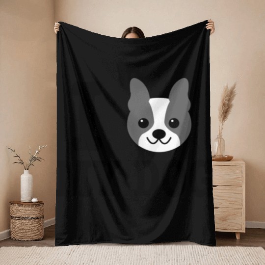 I Love My Boston Terrier Dog Owner Pet Lover Gift Throw Blankets