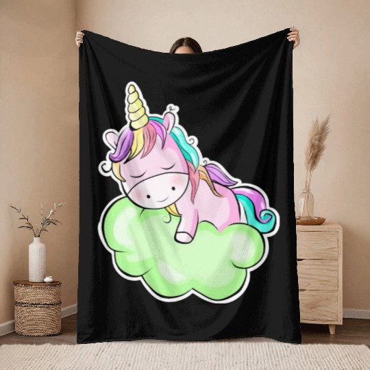 sleepy pony. Throw Blankets