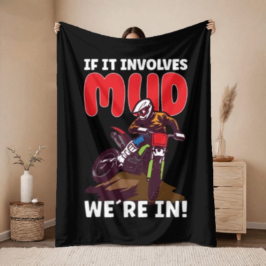 Dirt Bike Dirt Bike Riding Motocross Dirt Biking Throw Blankets