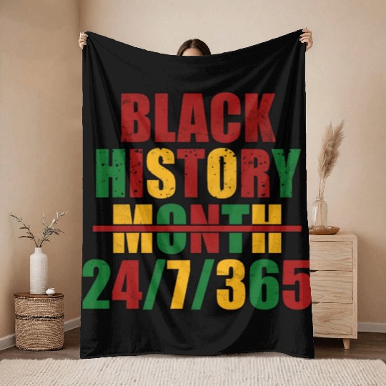 black history month Throw Blankets 24/7/365