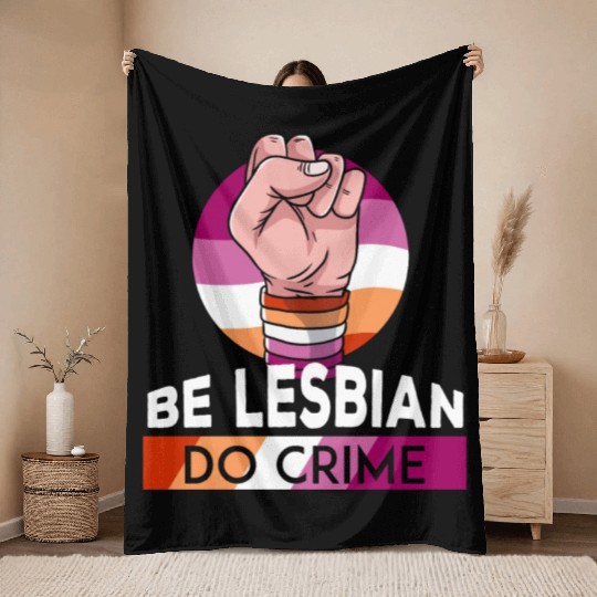 Lesbian LGBT Pride Lesbian Rainbow Flag Throw Blankets