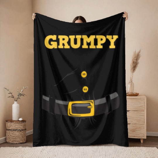 Grumpy Santa Claus - Ugly Christmas Throw Blankets