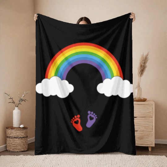 God keeps his promises Rainbow infant gown Throw Blankets