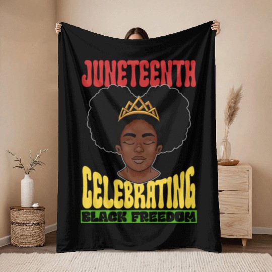 Juneteenth Celebrating Black Freedom 1865 African Throw Blankets
