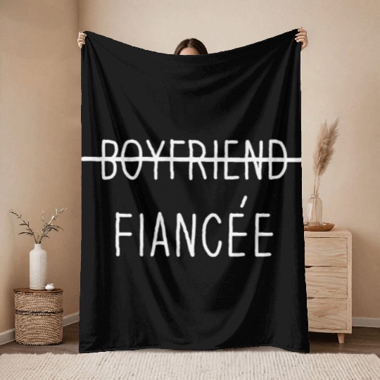 Couple Engagement Engaged Men Funny Fiancee Throw Blankets