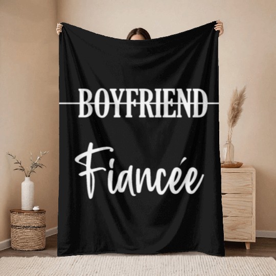 Couple Engagement Engaged Men Funny Fiancee Throw Blankets