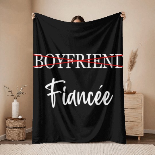 Couple Engagement Engaged Men Funny Fiancee Throw Blankets