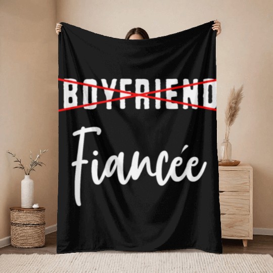 Couple Engagement Engaged Men Funny Fiancee Throw Blankets