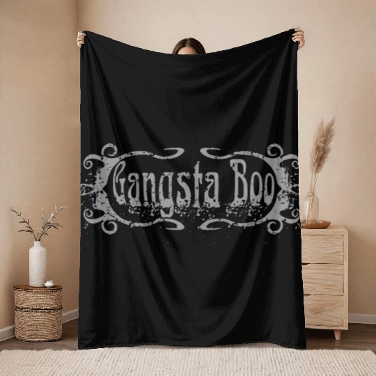 grey gangsta Throw Blankets