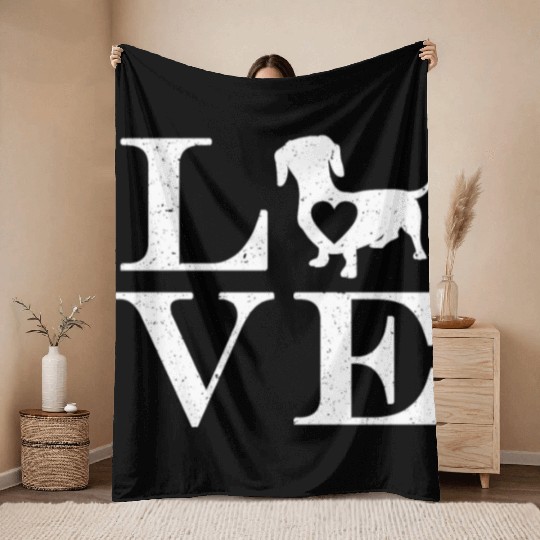 Dachshund Gift Dixie Wiener Doxie Dackel Throw Blankets