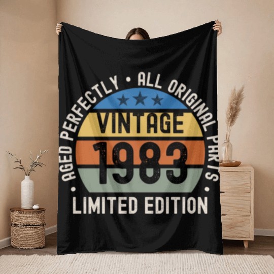 40th Birthday Vintage 1983 Throw Blankets